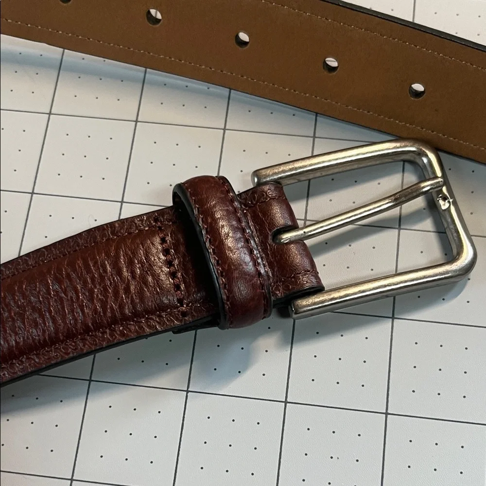 Men's Dressy Brown Leather Belt Large 38-40